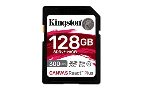 Image of Kingston Canvas React Plus 128GB SDXC Memory Card UHS-II 300R/260W U3 V90 for Full HD/4K/8K - SDR2/128GB
