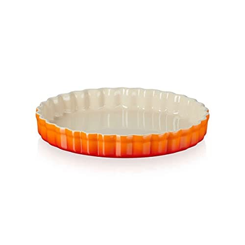 Image of Le Creuset Heritage Fluted Flan Dish, Stoneware, 24 cm, 1.12 kg, Volcanic, 71120240900001