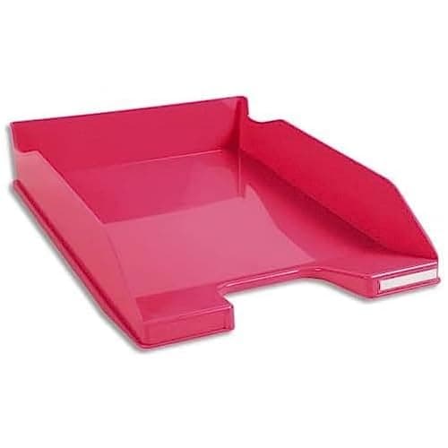 Image of Exacompta - Ref 113284D - Iderama Collection - Letter Tray Combo Midi - 347 x 255 x 65mm in Size, Suitable for A4 Documents, Stackable, Holds Approx. 500 Sheets - Raspberry Glossy
