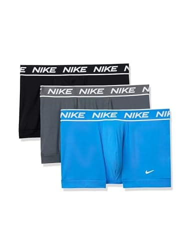 Image of Nike Men's All Day Micro Stretch Trunk Underwear (3-Pack), Photo Blue/Iron Grey/Black, M (Pack of 3)
