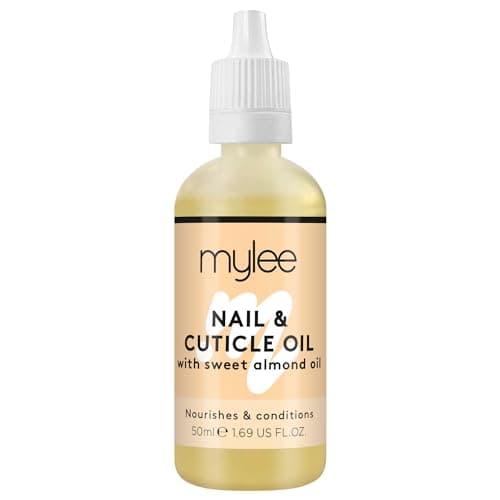 Image of Mylee Sweet Almond Nail & Cuticle Oil 50ml, – Deeply Hydrating & Nourishing Cuticle Conditioner Oil, Non-Greasy Formula and Leaves No Sticky Residue, Lightly Scented With Almond Oil