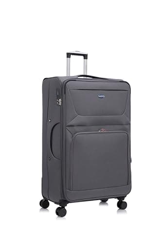 Image of Aerostar Extra Large 32” Lightweight Softshell Expandable Suitcase, Integrated Combination Lock, 4 Wheels Check in Luggage for 30kg (Grey, 162 litres)