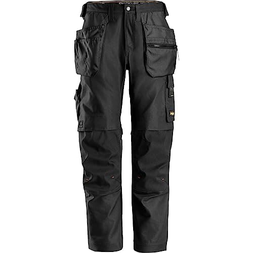 Image of Snickers 6224 Allround Work Canvas Stretch Fit Work Trousers Holster Pockets Black 38" 30"