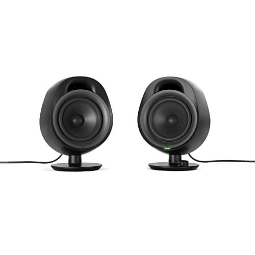 Image of SteelSeries Arena 3 - Full-Range 2.0 Gaming Speakers – Immersive Audio – On-Speaker Controls – 4" Speaker Drivers – Wired & Bluetooth – 3.5mm Aux – PC, Mac, Mobile – UK Plug, Black