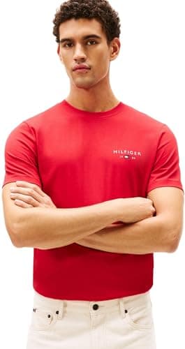 Image of Tommy Hilfiger Men Brand Love Small Hilfiger TEE MW0MW41456 S/S T-Shirt, RED, L