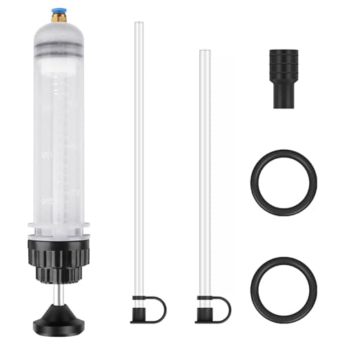 Image of 200cc Oil Suction Syringe, Brake Fluid Extractor Pump, Brake Fluid Syringe, Oil Change Syringe, Hand Pump for Brake Fluid, Change Syringe with Tubes+Rubber Rings, Oil Fluid Extractor for Engine & Car
