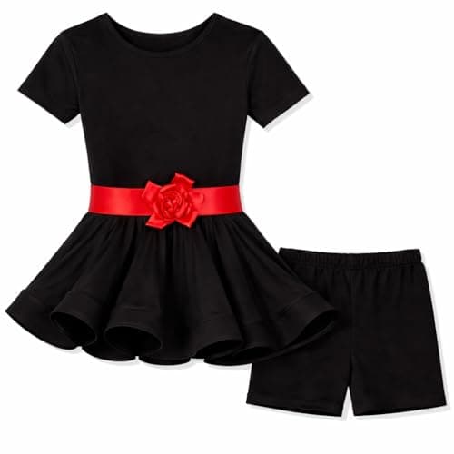 Image of MATISSA Children's Dance Dress Ballet Latin Rumba Samba Dress Skirts Dancewear Girls Kids 3-15 years (Black, 150 (12-13 Years))