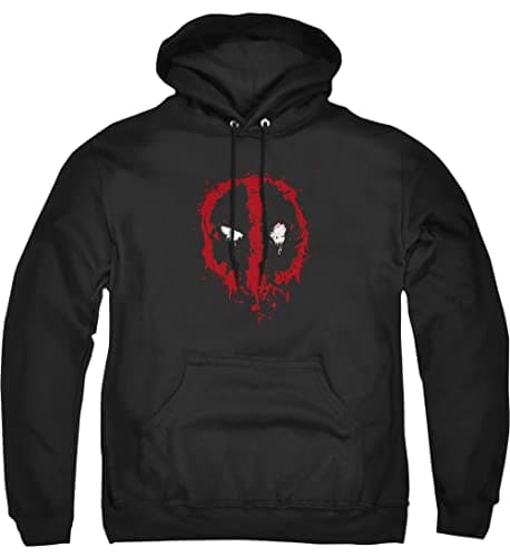 Image of Cotton Soul Marvel Deadpool Paint Logo Mens Hoodie, Black, XLG
