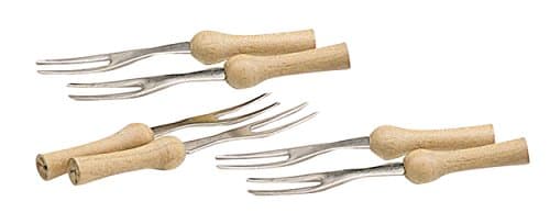 Image of KitchenCraft Set of 6 Corn on The Cob Skewers with Wooden Handles, Stainless Steel, 9.5 cm