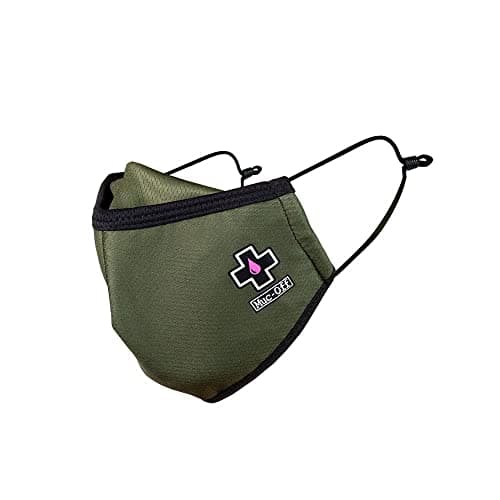 Image of Muc-Off Khaki Face Mask, Small - Reusable Face Mask with Filter, Washable Face Covering - Adjustable Cotton Mask for Men and Women