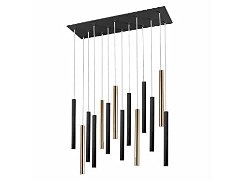 Image of Schuller Varas - Pendant Light Cluster Drop, Glossy Gold, Matt Black