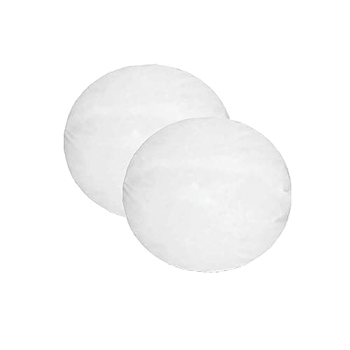 Image of Extra Fill Plump Cushion Inner Pads (Pack of 2), Round (14") | 100% Hollowfibre Cushions Inners Fillers Scatters - Cushion Stuffer Inserts, Hollowfibre Pillows (White)