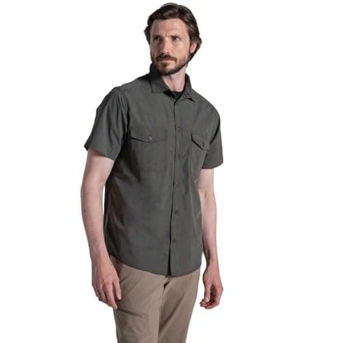 Image of Craghoppers Mens Kiwi II Short Sleeve Hiking Shirt, Cedar, L EU