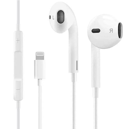 Image of In-Ear Headphones iPhone 14 【Apple MFI Certified】 Lightning Earphones HiFi Audio Stereo with Microphone & Volume Control Headset Compatible with iPhone 14/14 Pro/13/12/SE/11/X/XR/8/7 Plus