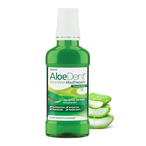 Image of Optima AloeDent, Aloe Vera Mouthwash Fluoride Free, Natural Action, Vegan, Cruelty Free, SLS Free, Alcohol Free, Healthy Gums, 250 ml