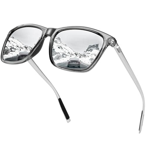 Image of KANASTAL Silver Sunglasses Mens Womens Polarised Mirror Sun Glasses Ladies Square Retro Vintage Al-Mg Metal Cool UV400 Protection - Grey Frame Silver Mirrored