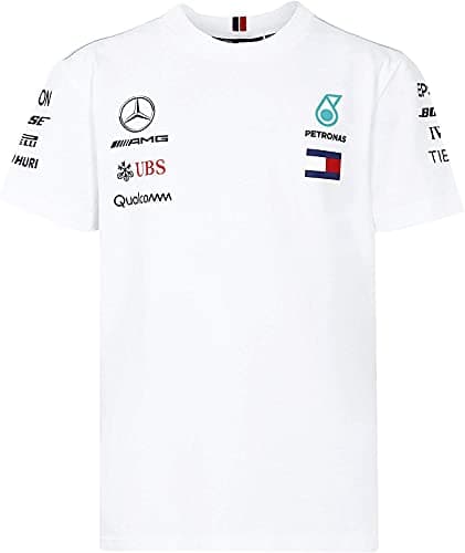 Image of Mercedes AMG Petronas Motorsport Team F1 Driver T-Shirt - White - 1/2 Year