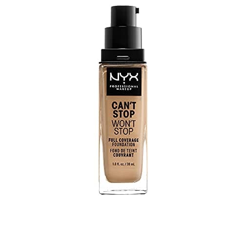 Image of NYX Professional Makeup 24 Hour Full Coverage Lightweight Foundation, Can't Stop Won't Stop, Long Lasting, Waterproof, Vegan Formula, Matte Finish, Shade: Beige