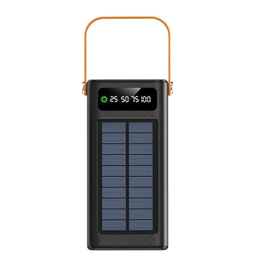 Image of Solar Battery Bank, 120W External Battery Pack, 50000mAh Survival Gear, With Light 4 Outputs And 3 Inputs Built In Cables For Camping Backpacking Hiking Fishing