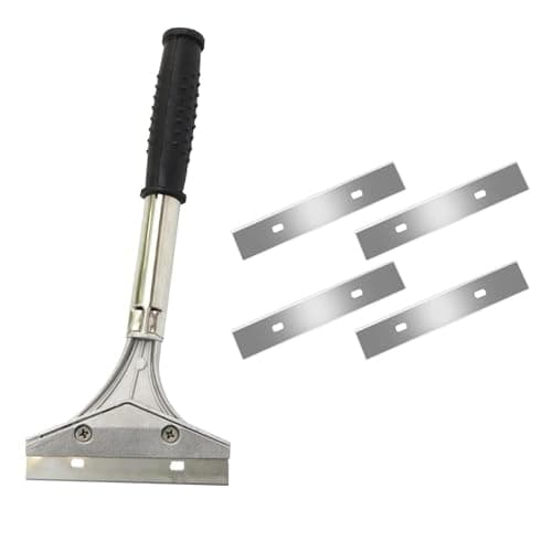 Image of 3DBUYER 4 inch Heavy Duty Wall Non Slip Soft Grip Scraper Tool for Wallpaper and Floor Tile Steel Removal Tool Scraper
