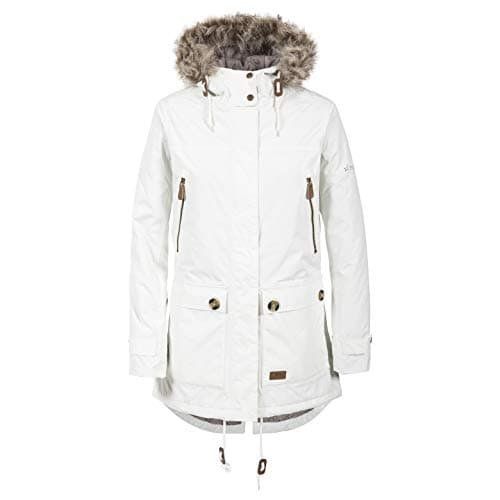 Image of Trespass Womens Parka Jacket Clea - Waterproof, Lightly Padded, Removable Hood Fur Trim, 2 Patch Pockets with Flaps, 2 Zip Pockets, Longer Length, Adjustable Hood