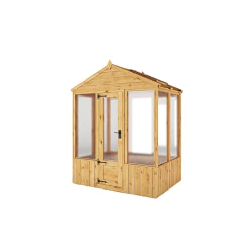 Image of WALTONS | 4 x 6 Greenhouse | Wooden Outdoor Potting Shed | Apex Roof | Opening Vent | Single Door | Customisable Layout | 4ft x 6ft | 4x6 | (Polycarbonate Glazing)