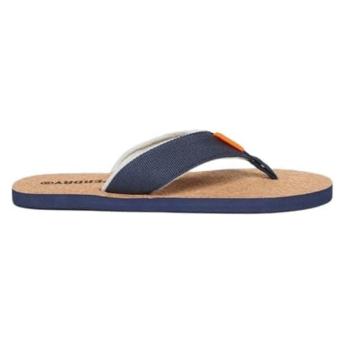 Image of Superdry Men's Cork Graphic Flip Flop Sandal, Blue, 8 UK