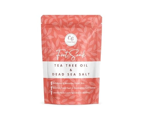 Image of CalmGenix Foot Soak with Tea Tree Oil & Dead Sea Salt | Helps Treat Nail Fungus and Athletes Foot, Foot Spa Bath | Foot Moisturiser & Deodorizer Feet Soak | Exfoliating Foot Soak for Hard Skin