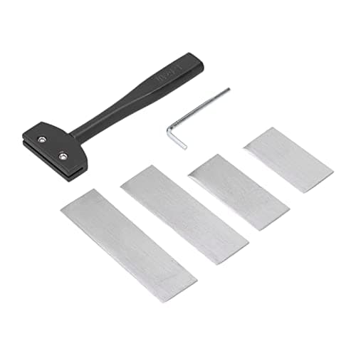 Image of Leather Knife with Carbon Steel Blades, Leather Craft Cutter for Trimming and Shaving, Ergonomic Handle with 4 Replacement Blades and Hex Wrench for DIY Leatherworkers