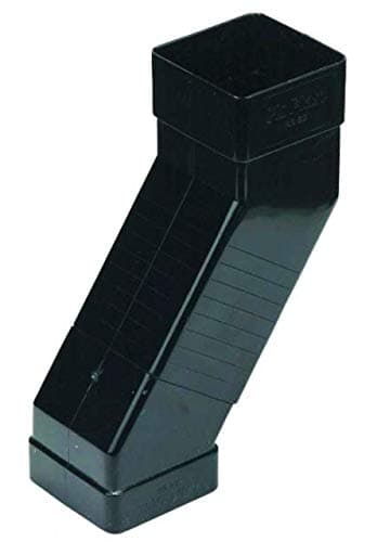 Image of FLOPLAST 65mm Square Downpipe Adjustable Offset Bend - Black - Pack of 2