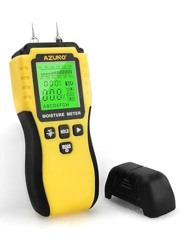 Image of Moisture Dampness Meter Damp Detector Tester for Wood Walls Firewood Logs Floors Caravan, 8 Modes Pin-Type Moisture Meter with Backlit LCD Display and Audible Alert, for Drywall and Building Material