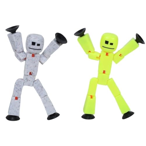 Image of Zing StikBot Dual Pack - Includes 2 StikBots - Collectible Action Figures and Accessories, Stop Motion Animation, Ages 4 and Up (Yellow Highlighter and Cream & Cookies)