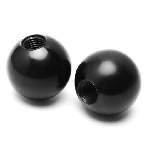 Image of Othmro 2pcs Ball Lever Knobs, M16 Female Thread Insulated Black Ball Knob, 50mm Diameter Bakelite Lever Knob Machine Handle Tool Replacement
