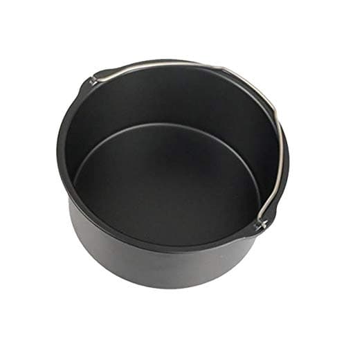 Image of Faderr Air Fryer Cake Barrel Tin, Non-Stick Baking Pan Air Fryer Tray DIY Sturdy Steel Pizza Pan Cake Barrel with Handle Bread Cake Basket Air Fryer Accessories