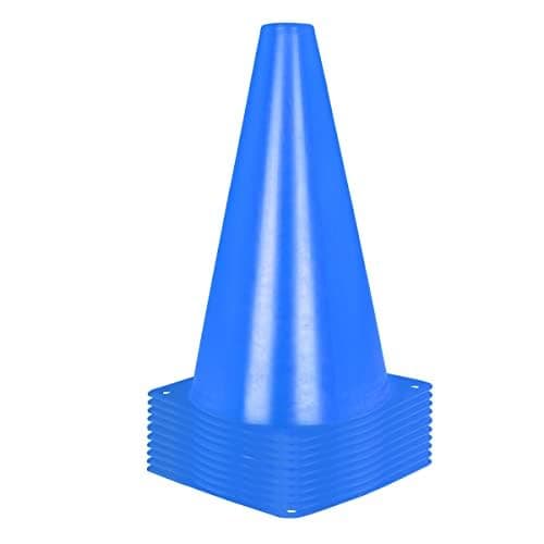Image of Alyoen 10 PCS Football Cones, Sports Training Cones, Plastic Marker Training Traffic Cones, for Skate, Soccer, Football, Outdoor Games, Physical, Orange, 9 Inch