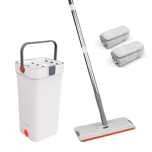 Image of Crystals Floor Mop and Bucket Set – Easy Flash Speed Mop with 2 Microfiber Washable Pads, Squeeze Flat Mop Bucket for Efficient Floor Cleaning, Ideal for Home, Kitchen, Bathroom & Multi-Surface Use