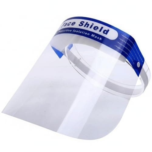 Image of 2 x Face Shield Reusable Plastic Safety Screen Visor Transparent Cover Covering For Men Women Outdoors Indoors Shop Retail, Anti-Fog Clear View, Lightweight Design Soft Comfort Foam & Elastic Band