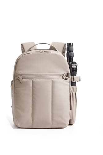 Image of bagsmart Small Camera Backpack Bag for DSLR SLR Mirrorless Cameras Photographer with Tripod Holder 13.6" Laptop Compartment Women Travel Bag