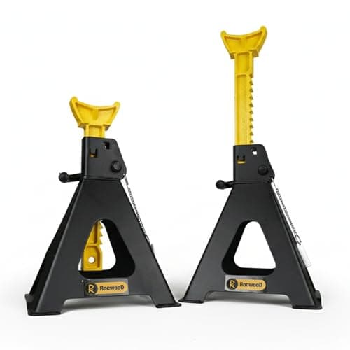 Image of RocwooD Axle Stand 6 Tonne Ton Car Jack Ratchet Heavy Duty Repairing Tool Garage Workshop Safety Steel Lift Lifting Pair Of Stands