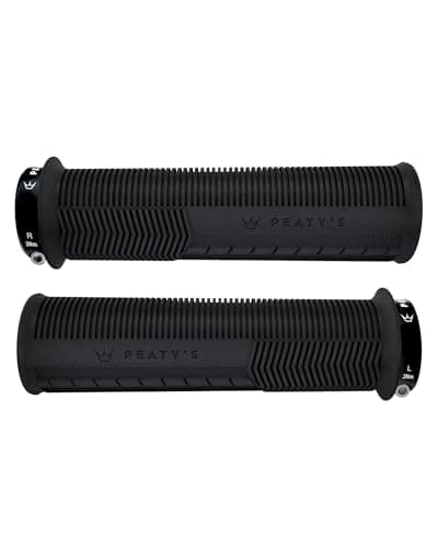 Image of Peaty's Monarch Grips - Mushroom Texture Bike Grips, Ergonomic Handlebar Grip for Trail Comfort, Supportive Thumb Pad & Finger Bars, Durable BMX, Ebike & Mountain Bike Grip - Thick 32-34mm, Black