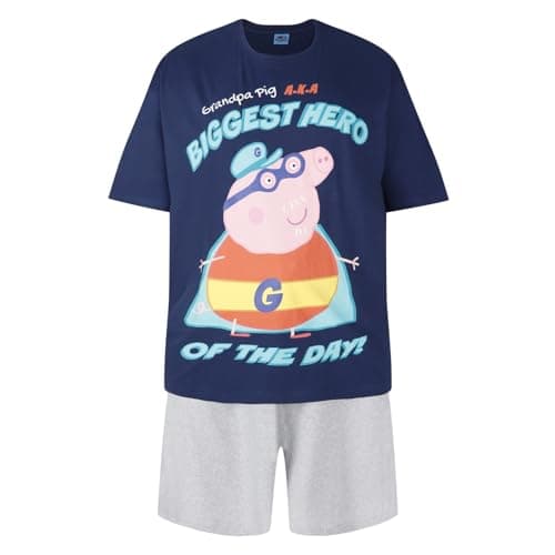 Image of Mens Character Short Pyjama Set Plus Size Short PJ Sets Lounge Sleep Wear #Hero (Grandpa 2XL)
