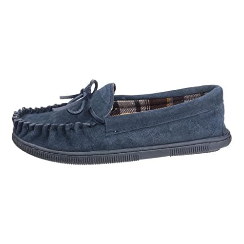 Image of Cotswold Alberta Moccasin Slipper Male Navy Size 11