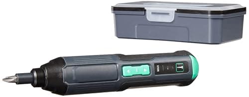 Image of Amazon Basics by SKIL Rechargeable 3.6 V (4 V Max) Cordless Stick Screwdriver with 34-Piece Bit Set, Carrying Case and USB Cable