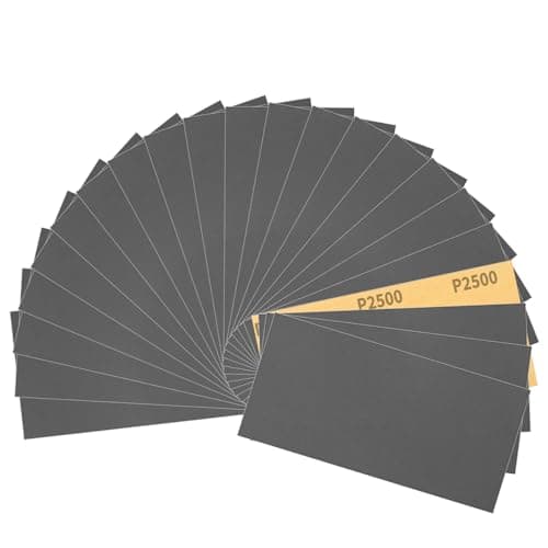 Image of Sruhrak 30 Pieces Sandpaper 9.3 x 23 cm Waterproof Sanding Paper 2500 Grits Sanding Sheets Set for Wood Metal Automotive Plastic Surface Preparation