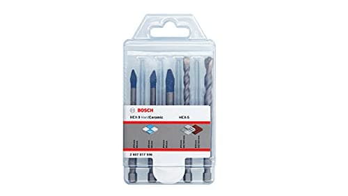 Image of Bosch Professional 5pcs HEX-9 HardCeramic + HEX-5 Drill Bit Set (Hard Tiles, Concrete, Ø 6/8mm, Accessories for Impact Drills)