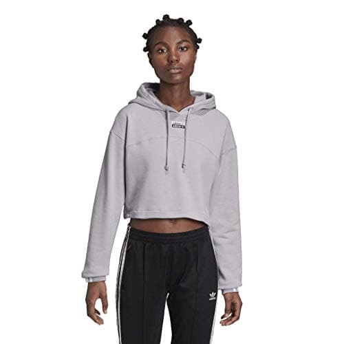 Image of adidas Originals womens R.Y.V. Cropped Hoodie Glory Grey Medium