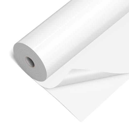 Image of LIKCUT Permanent Vinyl 12" x 50ft, Glossy White Adhesive Vinyl Roll for Cricut & Silhouette Cameo Cutting Machine, Ideal for Brithday & Party Home Decor, DIY Mug & Ceramic