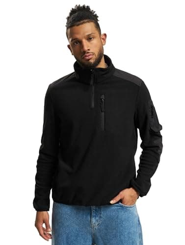 Image of Brandit Fleece Troyer Ripstop, color: black, size: L