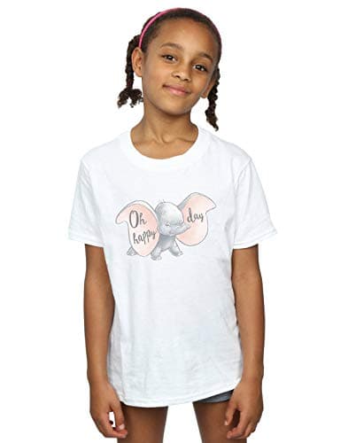 Image of Disney Girls Dumbo Happy Day T-Shirt White 5-6 Years