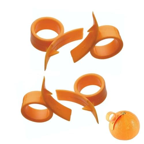 Image of 4-Pack Orange Peeler, Easy and Safe Orange Peeler Tool, Multi-Purpose Efficient Citrus Zester, for Home Kitchen Baking Cooking Preparing Salads Cocktails Desserts with Oranges Lemon Limes Grapefruit